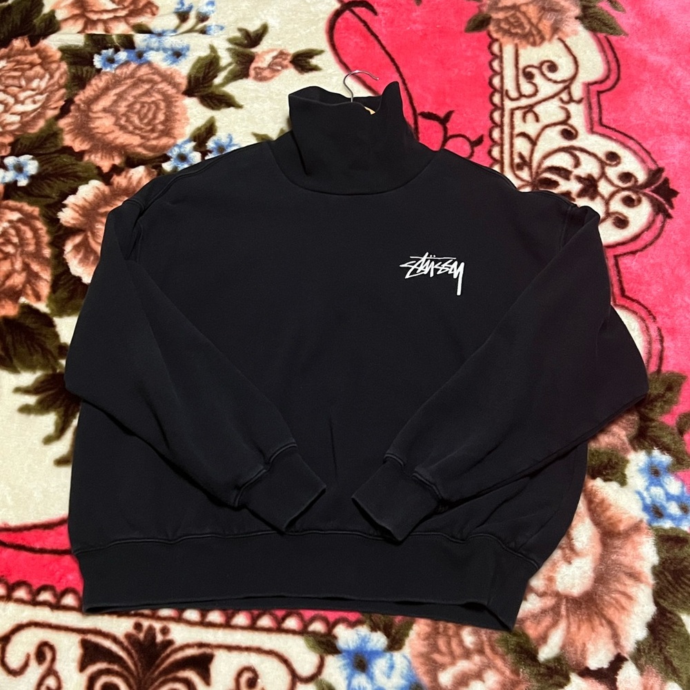 Stussy Black White Pullover Long Sleeve Sweater Small